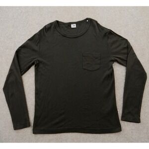 NN07 No Nationality Shirt Mens Small Black Long Sleeve Round Neck Pocket